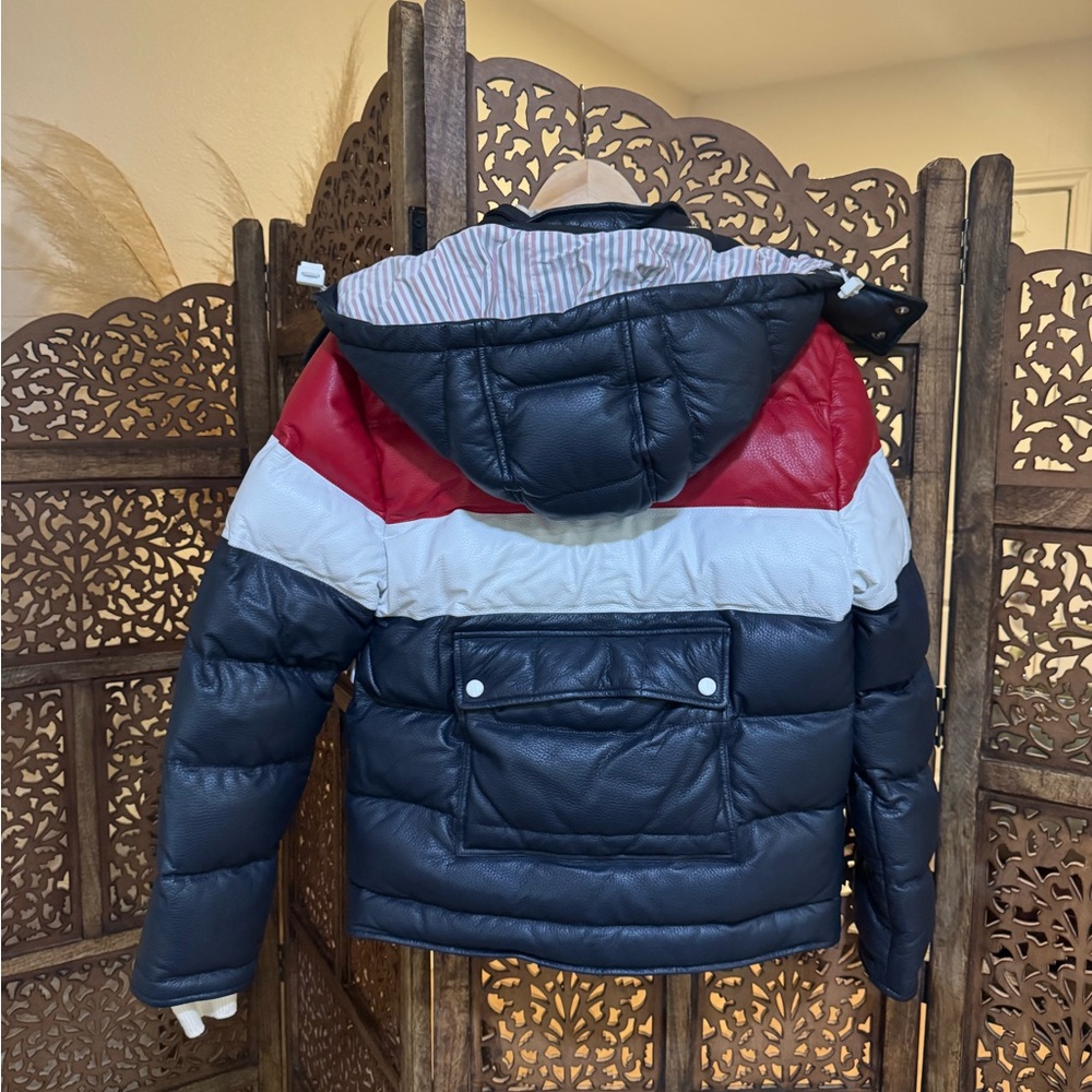 NEW NWT THOM BROWNE Downfilled Three Panel Leather Ski Jacket - Picture 5 of 7